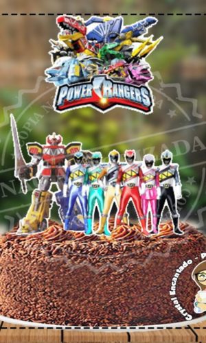 Topo de Bolo Power Rangers - Ref 3303 - Arquivo Digital