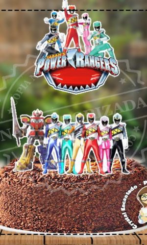 Topo de Bolo Power Rangers - Ref 3304 - Arquivo Digital