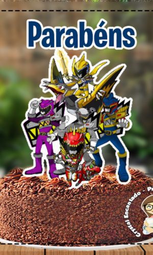 Topo de Bolo Power Rangers - Ref 4138 Arquivo Digital