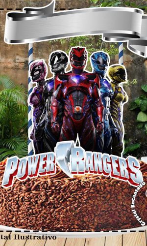 Topo de Bolo Power Rangers - Ref 4763 Arquivo Digital