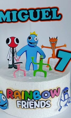 Topo de Bolo Rainbow Friends