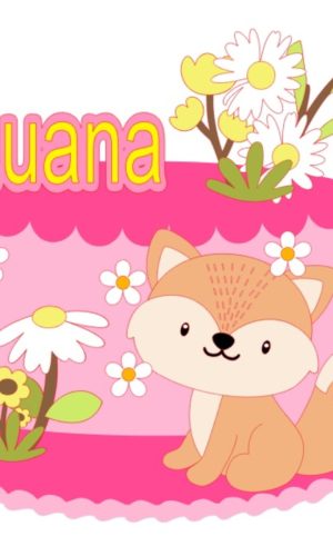 Topo de Bolo Raposinha Cute + 4 Arquivos a Sua Escolha