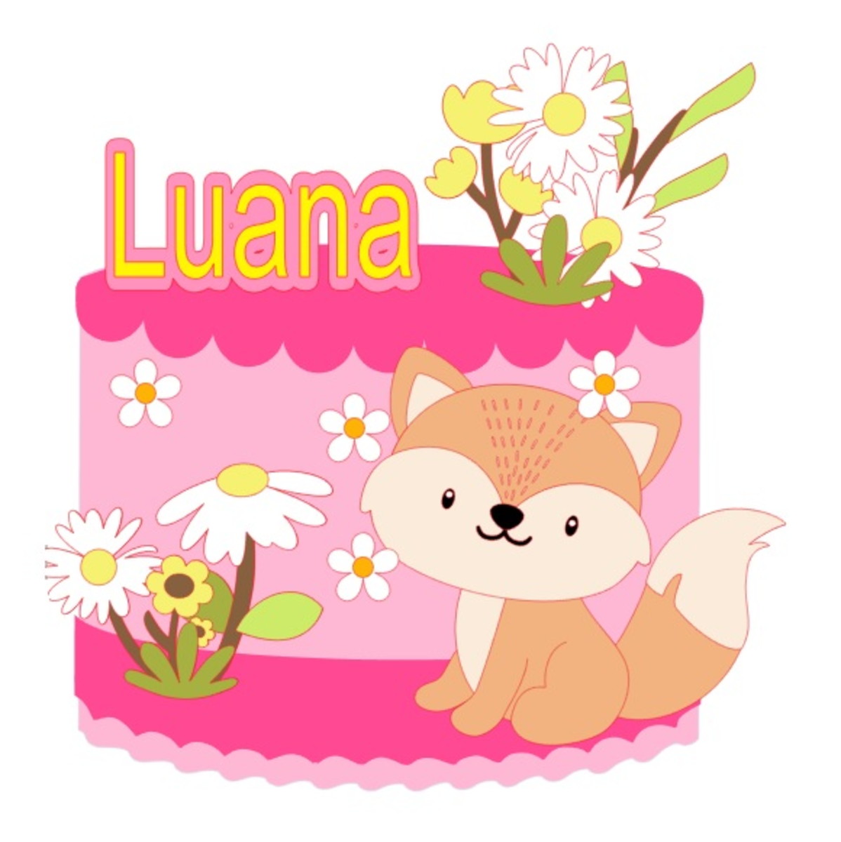 Topo de Bolo Raposinha Cute + 4 Arquivos a Sua Escolha