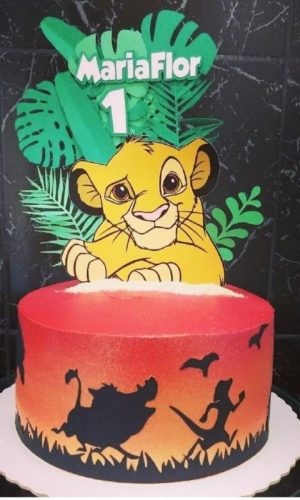 M69 - Arquivo Topo de bolo REI LEAO SIMBA -CAMADAS