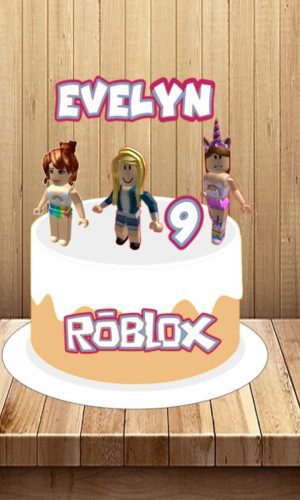 Topo de Bolo Roblox Meninas - Arquivo Digital