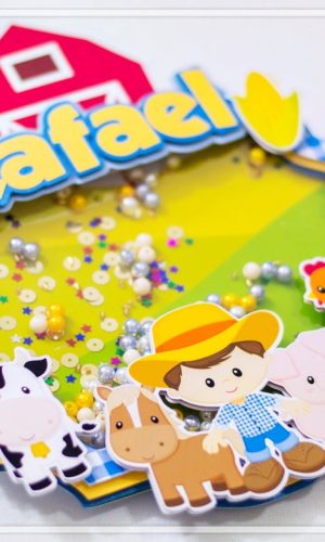 Topo de Bolo Shaker - Fazendinha Menino - Arquivo de corte