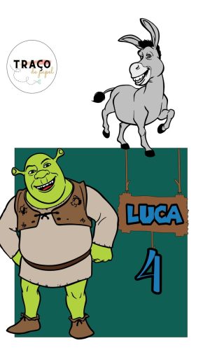 Topo De Bolo Shrek - 100% Camadas (arquivo Digital)