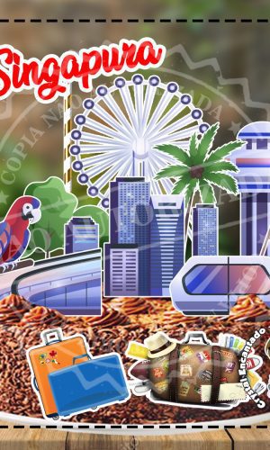 Topo de Bolo Viagem Singapura - Ref 2755 Arquivo Digital