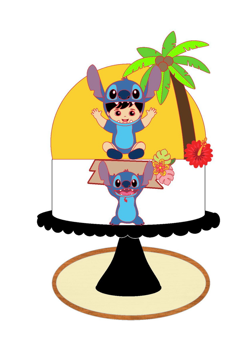 Topo de Bolo Stitch Baby - Arquivo Digital