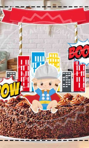 TOPO DE BOLO SUPER HEROIS THOR BABY - ARQUIVO DIGITAL