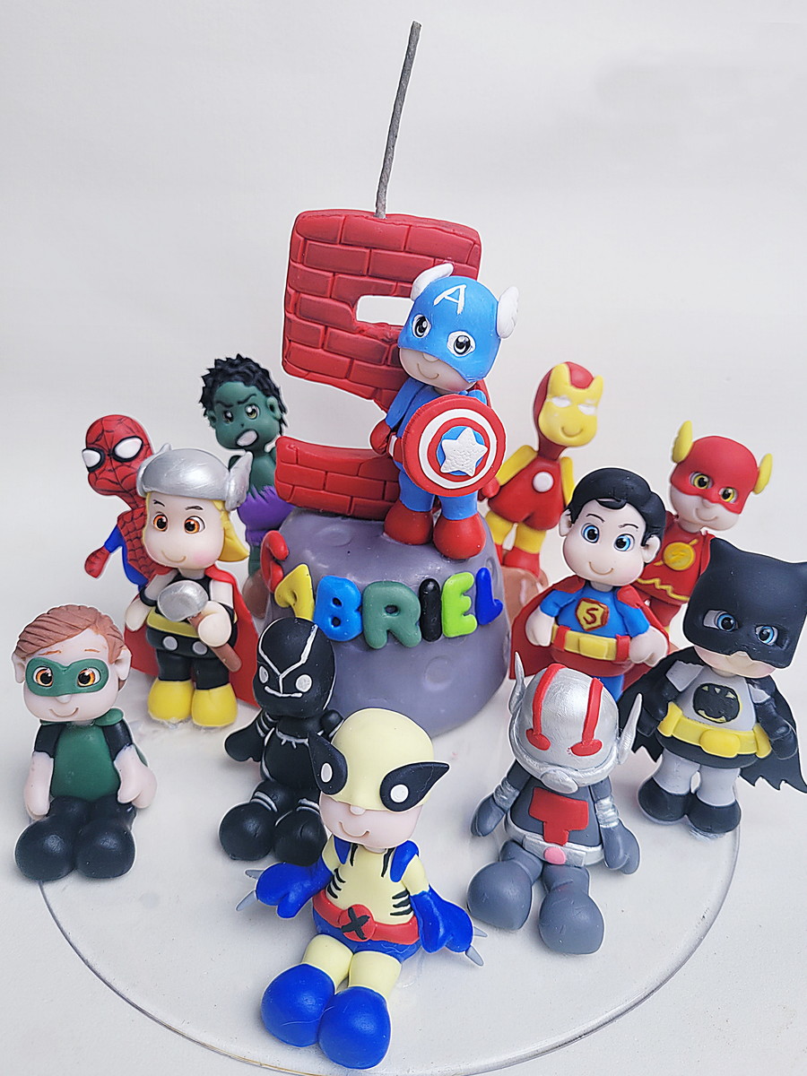 Topo de Bolo Super Heróis