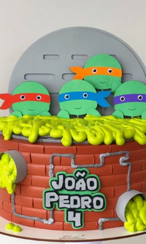 Topo de Bolo Tartaruga Ninja - Arquivo de Corte - camadas