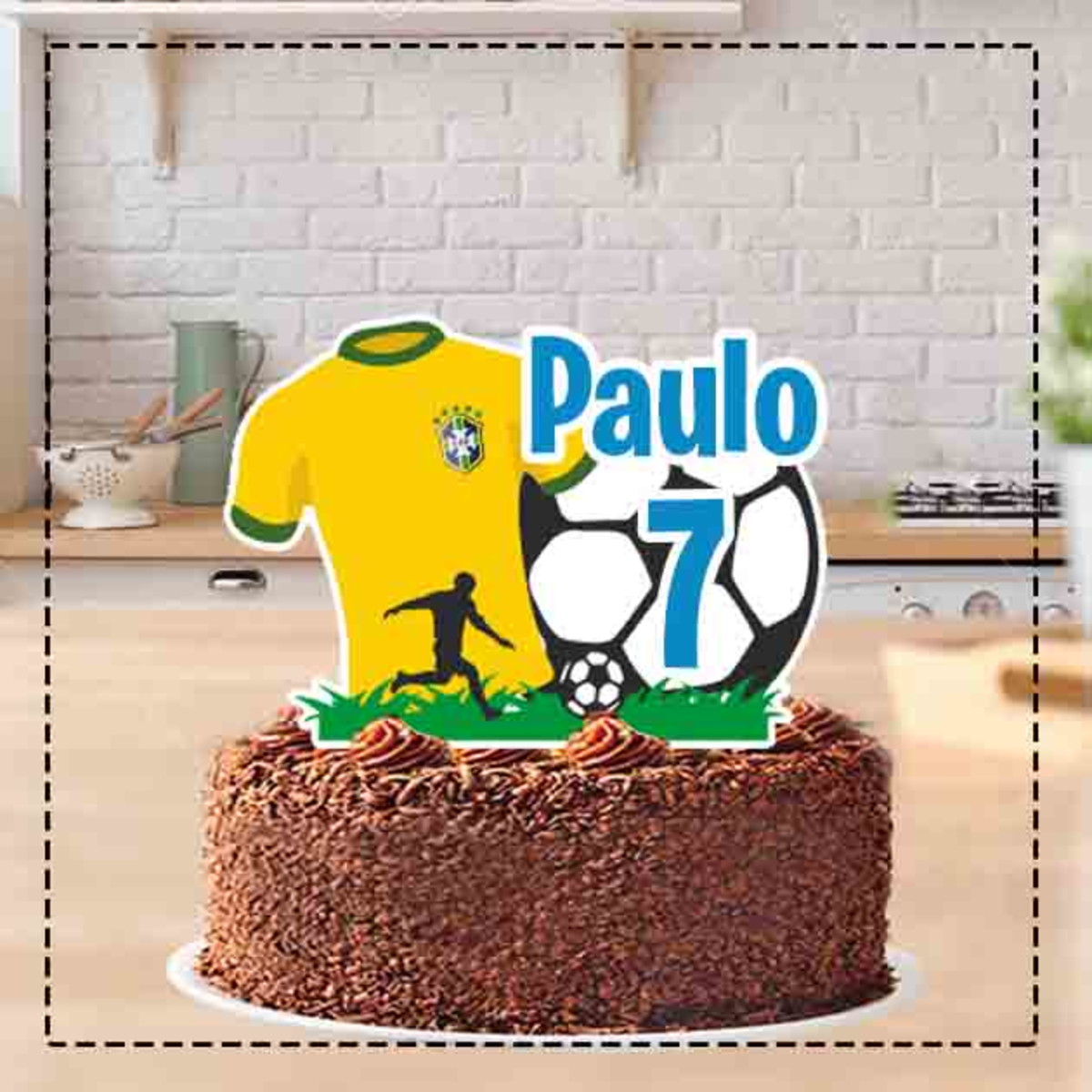 Topo de Bolo Times Brail Copa Ref 1547 - Arquivo Digital