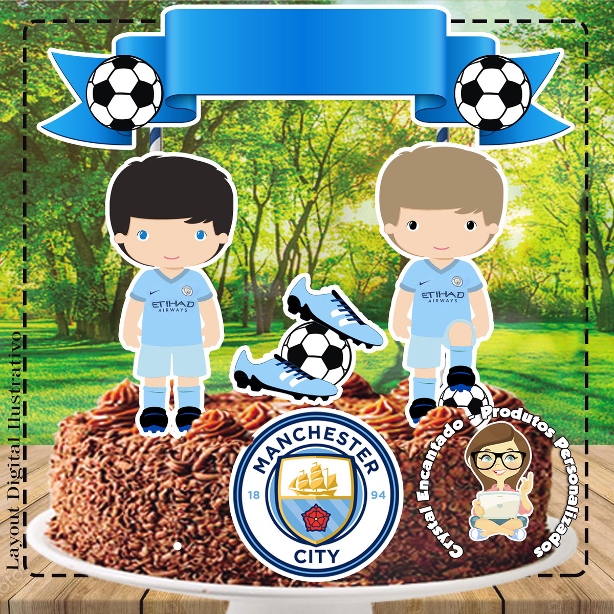 Topo de Bolo Times Futebol - Ref 5074 Arquivo Digital