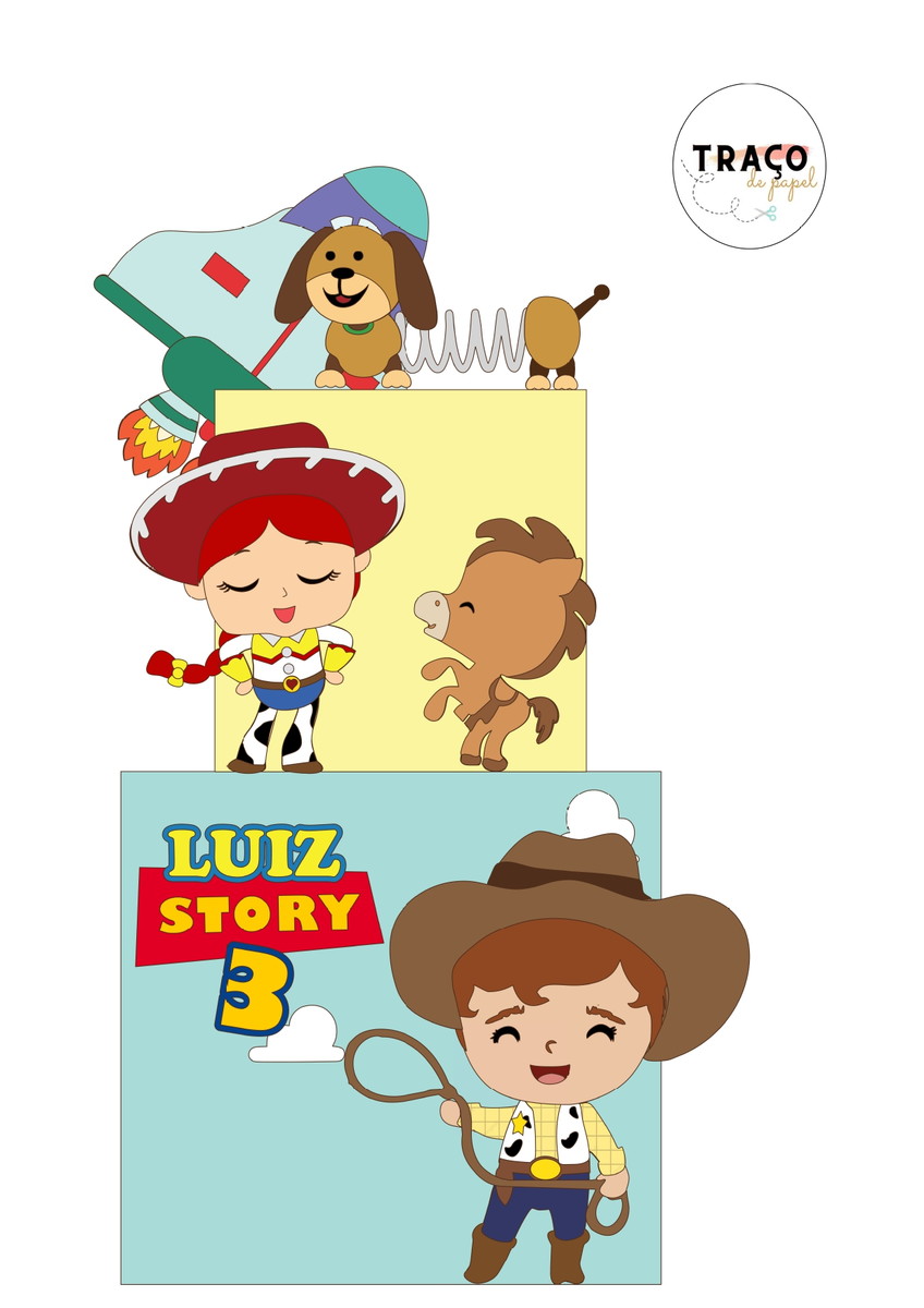 Topo de Bolo Toy Story Cute- 100% Camadas (arquivo Digital)