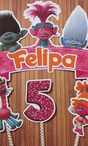 Topo de Bolo Trolls