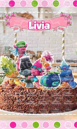 Topo de Bolo Trolls