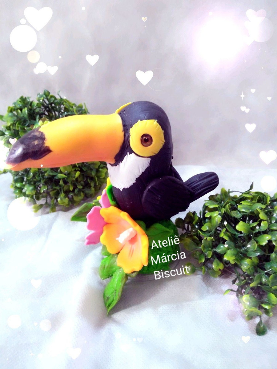 Topo de bolo Tropical Tucano - Imagem 3