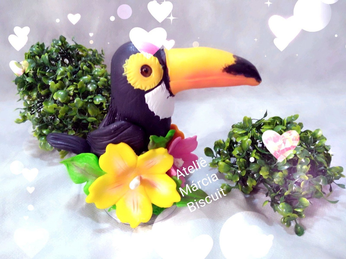 Topo de bolo Tropical Tucano - Imagem 4