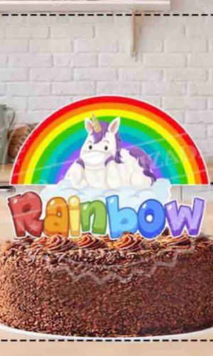 Topo de Bolo Unicornio Cute 3438 - Arquivo Digital