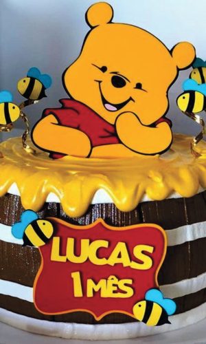 Topo de Bolo Ursinho Pooh Arquivo de Corte