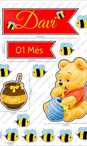 Topo de Bolo Ursinho Pooh
