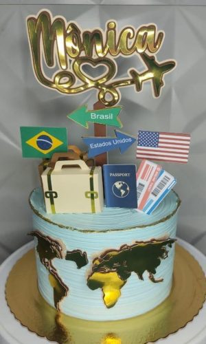 Topo de bolo viagem