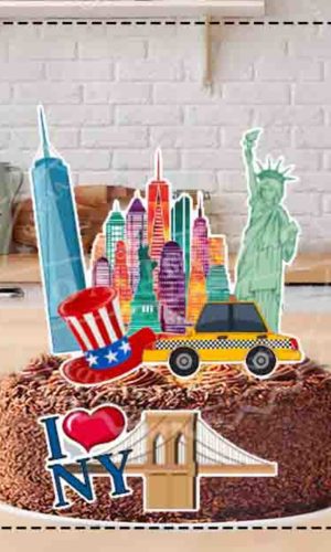 TOPO DE BOLO VIAGEM NOVA YORK - ARQUIVO DIGITAL