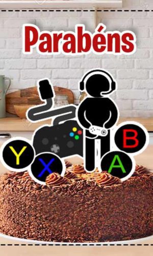 Topo de Bolo Vida de Gamer 4771 - Arquivo Digital