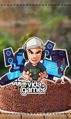 Topo de Bolo Vida de Gamer - Ref 3788 Arquivo Digital