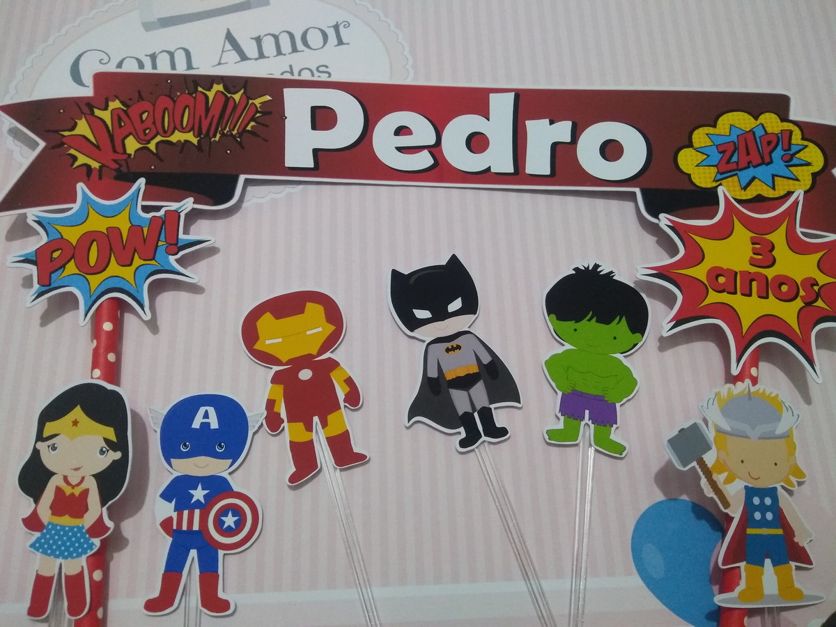 Topo de Bolo Vingadores