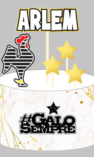 Topo Galo Sempre - Arquivo de Corte Silhouette (cód. T093)