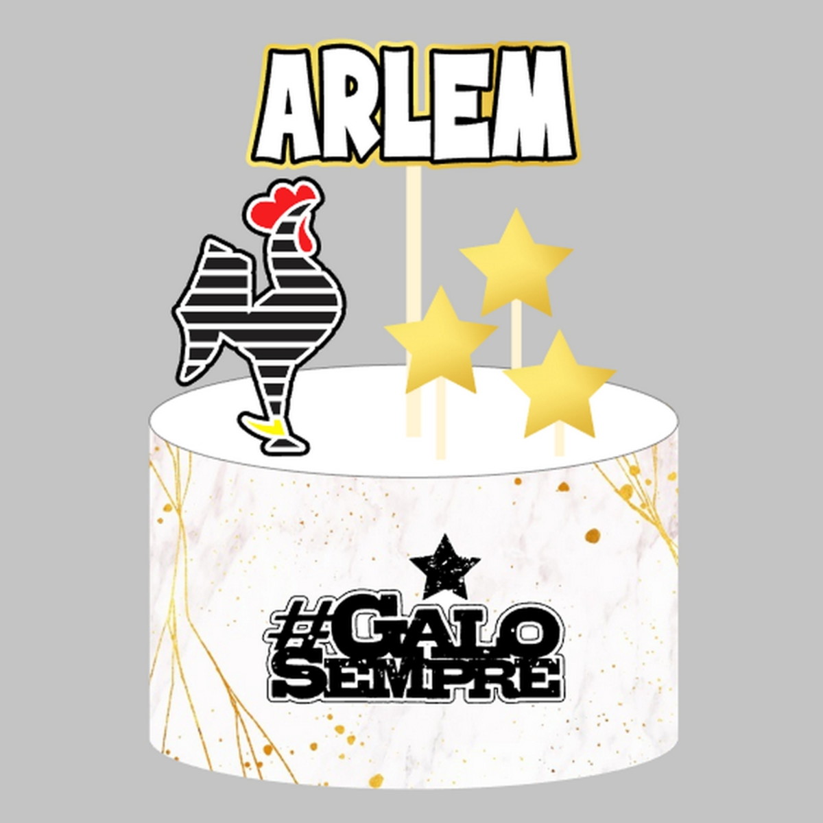 Topo Galo Sempre - Arquivo de Corte Silhouette (cód. T093)