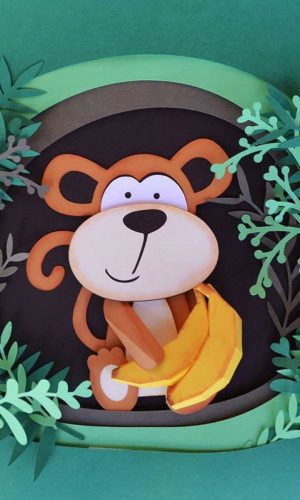 Topo Macaco com Banana + 4 Arquivos a Sua Escolha