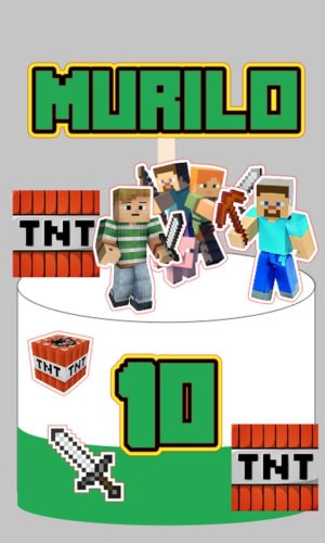 Topo Minecraft - Arquivo De Corte Silhouette (cód. T280)