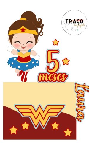 Topo Mulher Maravilha Cute- 100% Camadas (arquivo Digital)