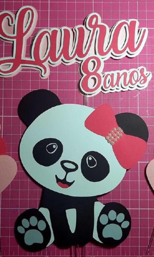 Topo Panda em Camadas - Arquivo de corte