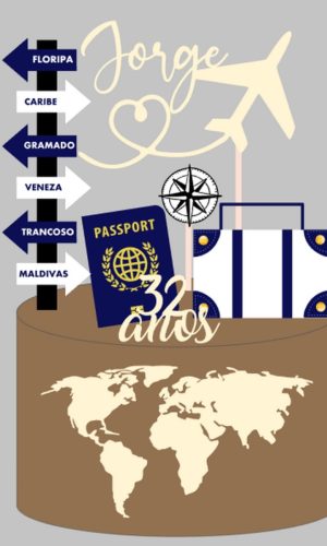 Topo Passaporte - Arquivo de Corte Silhouette (cód. T039)