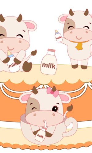 Topo Vaquinha Cute na Xicara + Arquivos a Sua Escolha