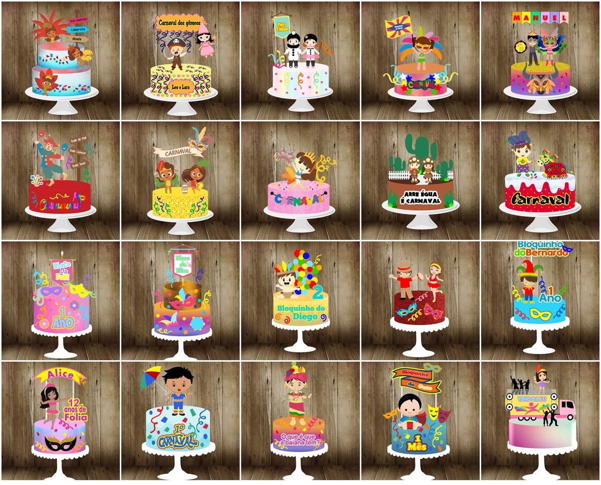 Topos de Bolo Carnaval Camadas-studio