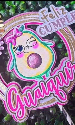 Topper Abacate Cute + 4 Arquivos a Sua Escolha
