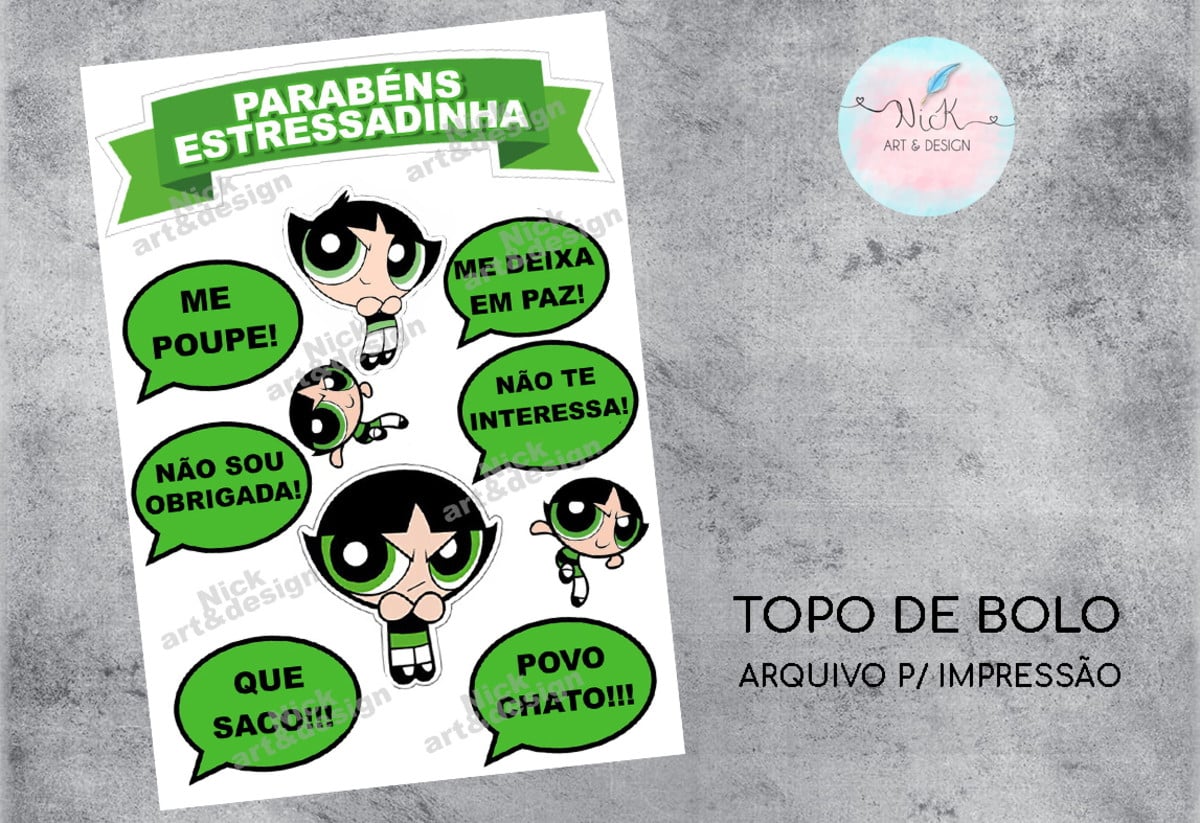 Topper de Bolo Docinho - Arquivo Digital