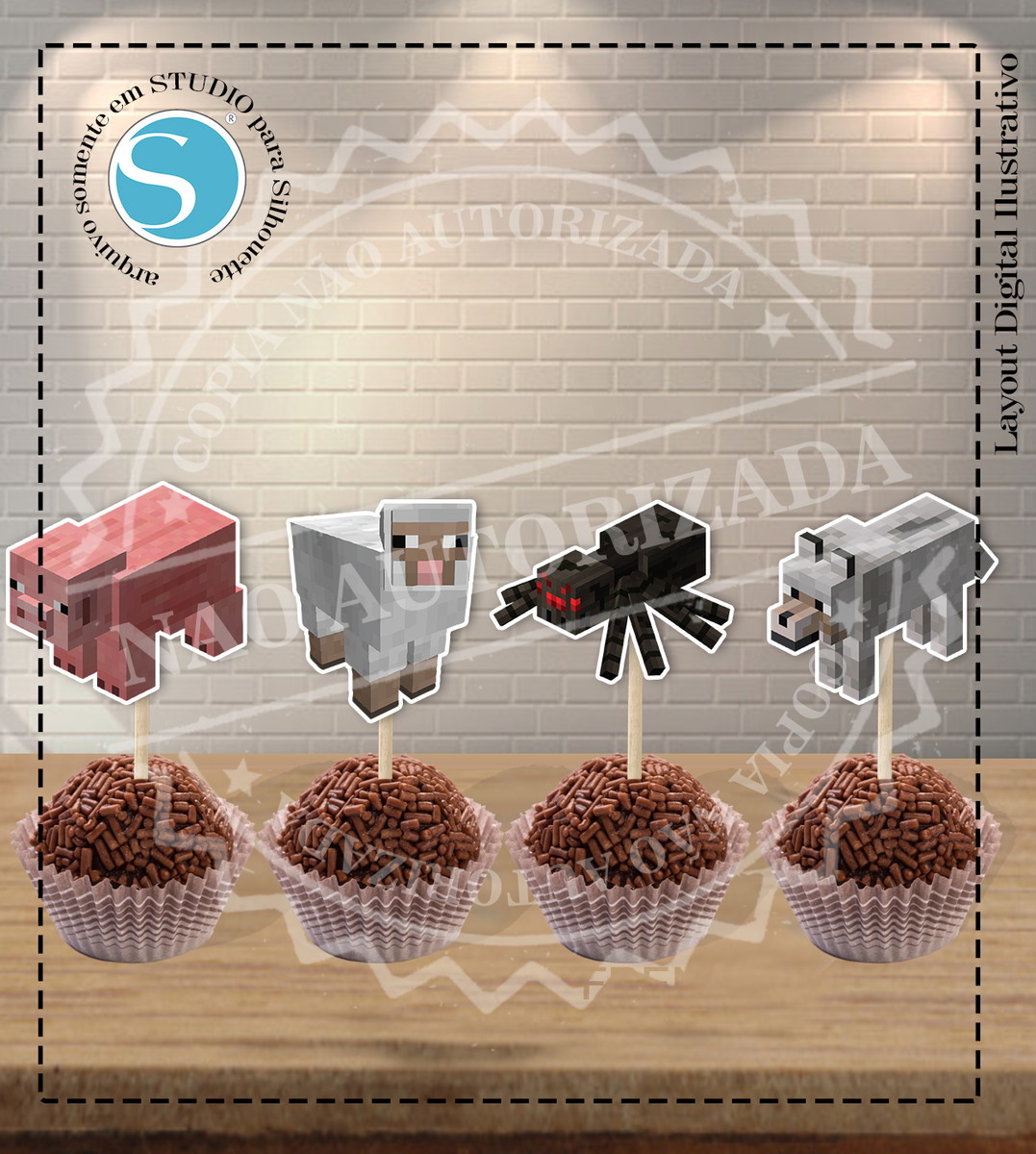 TOPPER MINECRAFT - ARQUIVO DIGITAL