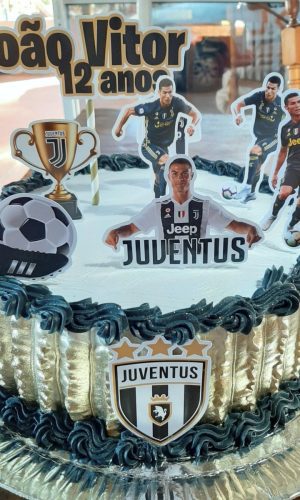 Pague 1 e Leve 3 Topo de Bolo Juventus Cód.001