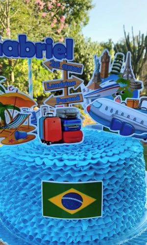 Pague 1 e Leve 3 Topo de Bolo Viagem Cód.001