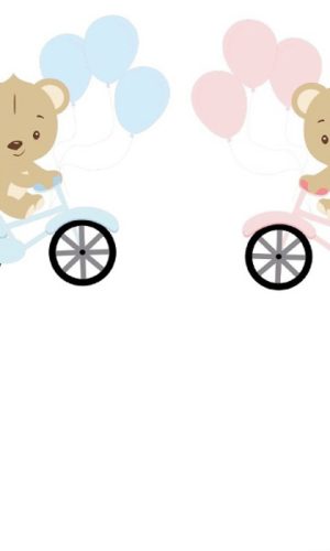 Tp Revelação Ursinho na Bicicleta +4 Arquivos a Sua Escolha