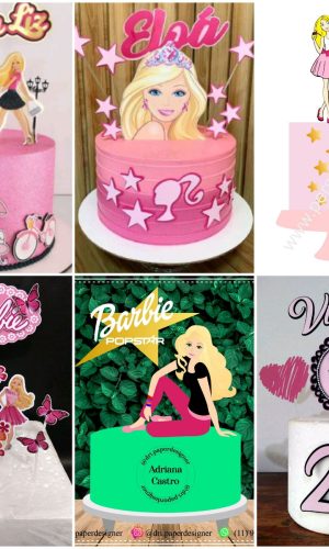 Vários Arquivos de Corte Topo de Bolo Barbie