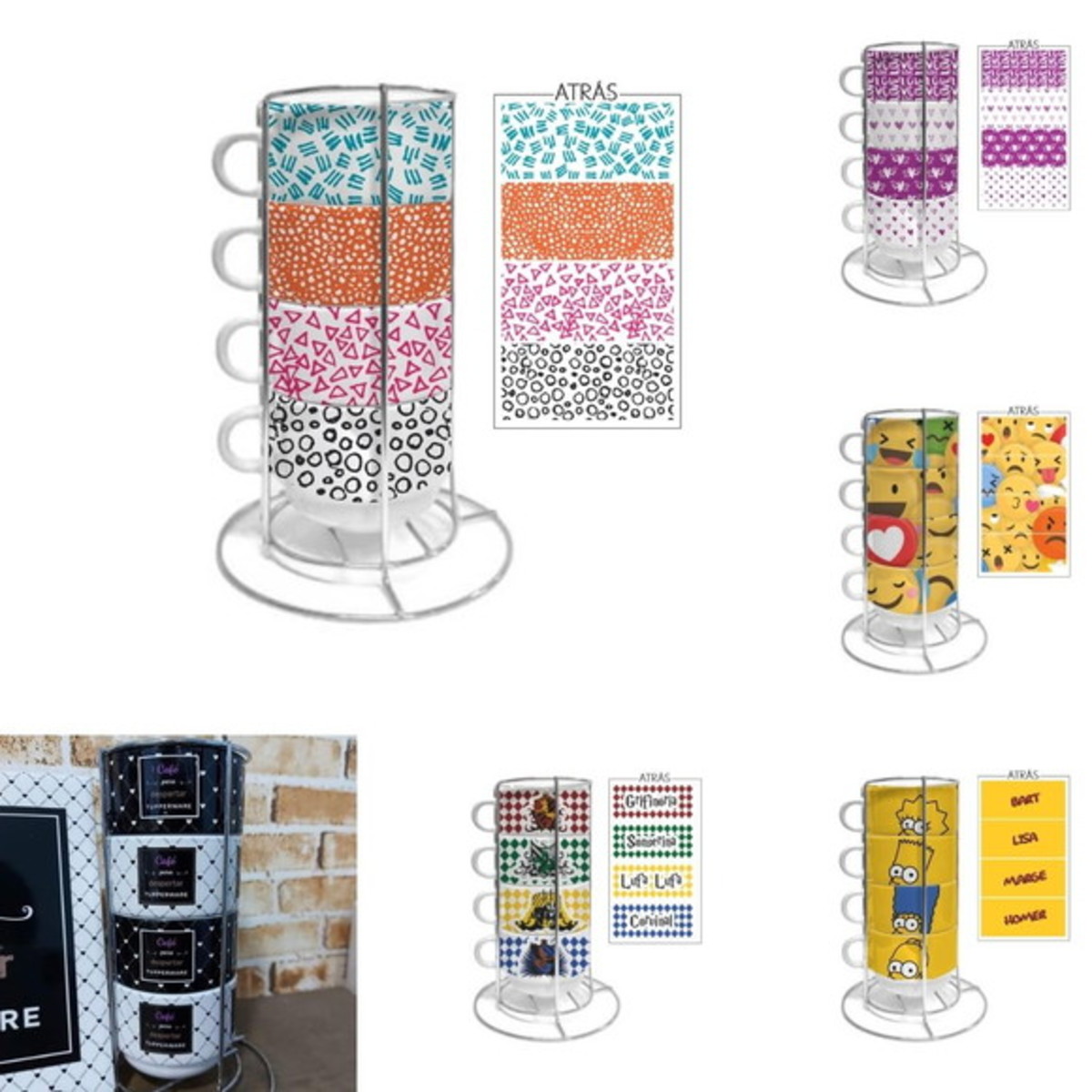 Xícaras Torre Empilháveis - Kit Digital para Sublimação - Imagem 3