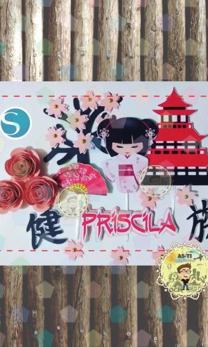 Xx002 - Arquivo Topo de Bolo Menina Japonesa Studio