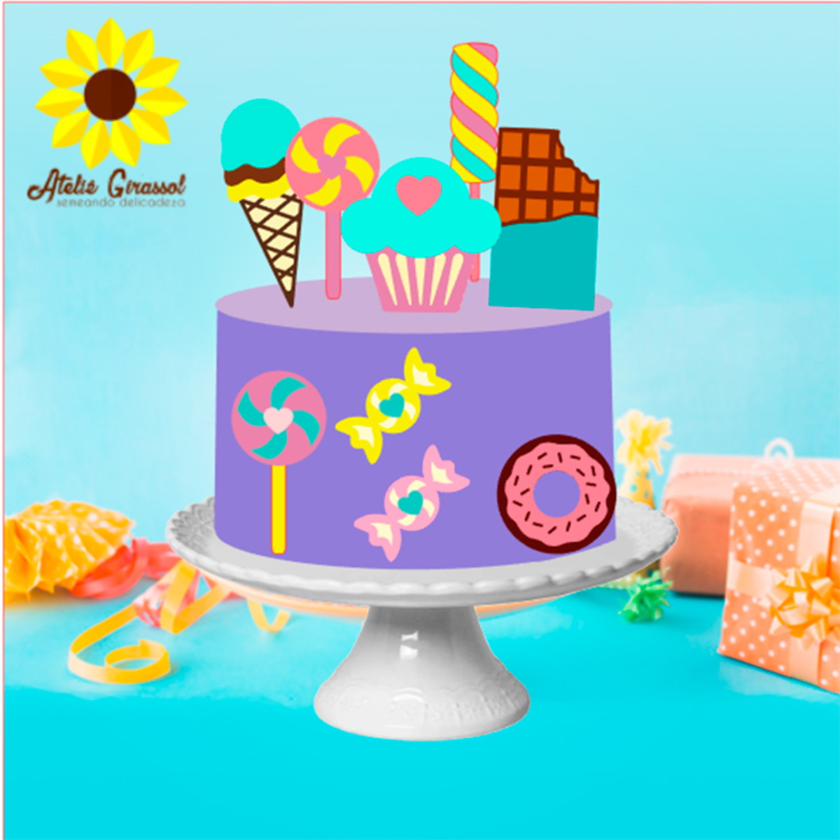 Arquivo Topo de Bolo Doces Chocolate Ganhe +3 Produtos